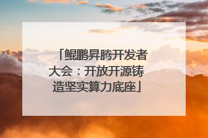 鲲鹏昇腾开发者大会：开放开源铸造坚实算力底座