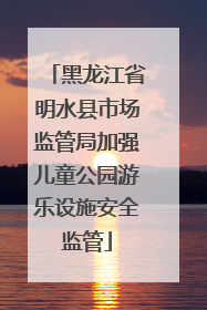 黑龙江省明水县市场监管局加强儿童公园游乐设施安全监管