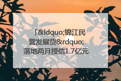 “锦江民营发展贷”落地两月授信1.7亿元，惠及118家民企