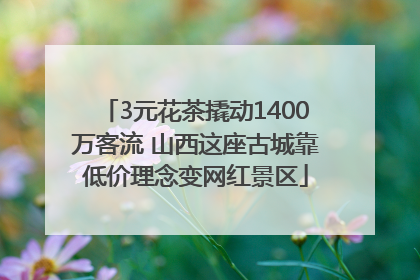 3元花茶撬动1400万客流 山西这座古城靠低价理念变网红景区