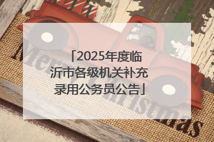2025年度临沂市各级机关补充录用公务员公告