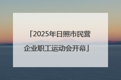 2025年日照市民营企业职工运动会开幕